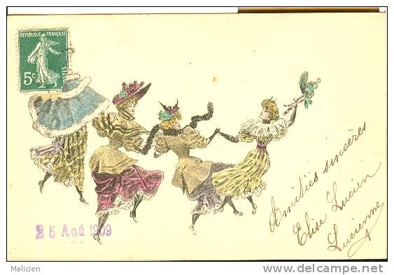 ILLUSTRATEURS- Ref 423- La Ronde  -theme Femmes  - Carte Bon Etat - - 1900-1949