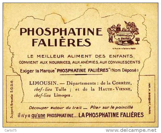 Chromo Publicité Phosphatine Falières - Région Française à Découper - Limousin - Agriculture Chèvre Chataignes - Sonstige & Ohne Zuordnung