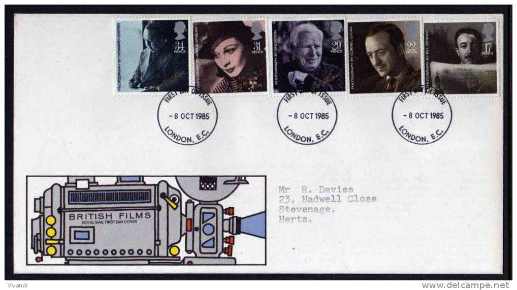 Great Britain - 1985 - British Film Year - FDC - 1981-1990 Em. Décimales