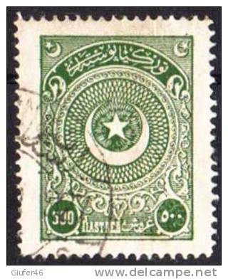 Turchia Stella E Mezzaluna 500 Pi.  Verde Grigio- Obliterato - 1920-21 Anatolie