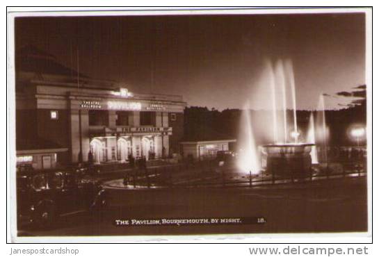 DORSET (was Hampshire) - Real Photo - Floodlit PAVILION By Night - BOURNEMOUTH - Bournemouth (depuis 1972)