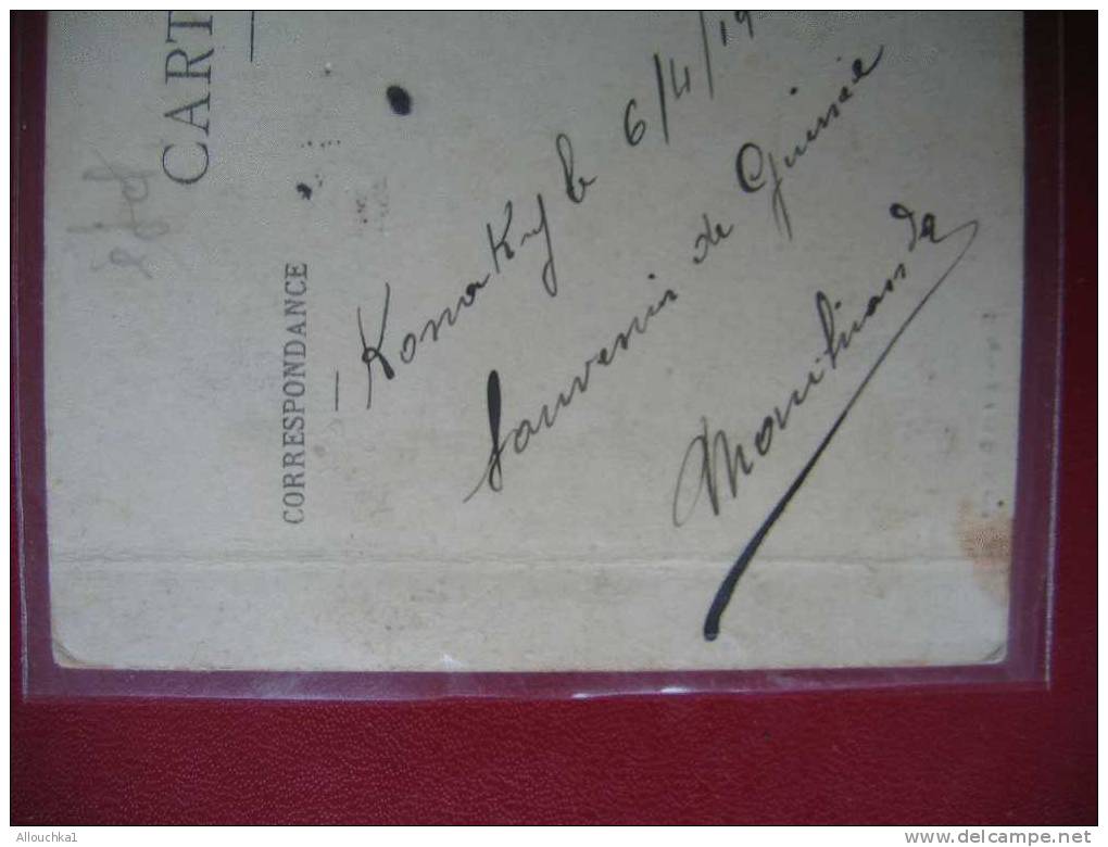 CPA DE LA GUINEE FRANCAISE -CONAKRY -LES CASES INDIGENES DU 06-04-1914 POUR MARSEILLE FRANCE  SUPERBE - Guinée Française