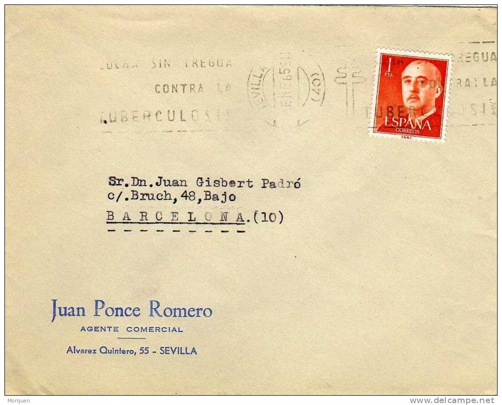 Carta Sevilla 1965. Fechador Contra Tuberculosis - Briefe U. Dokumente