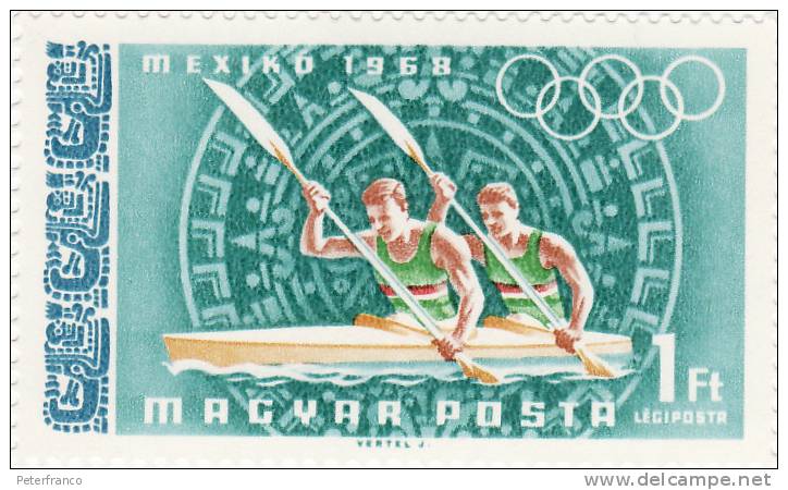 1968 Ungheria - Olimpiadi Di Mexico City - Canoe