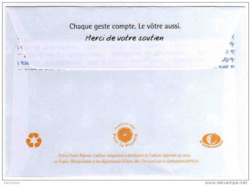 Entier Postal PAP Réponse POSTREPONSE Oise Chantilly Médecins Sans Frontières Autorisation 52865 N° Au Dos: 08P654 - PAP: Antwort/Beaujard