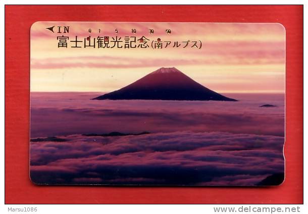 Japan Japon Telefonkarte Télécarte Phonecard -   Berg Vulkan  Sonnenuntergang Nr. 110 - 011 - Gebirgslandschaften