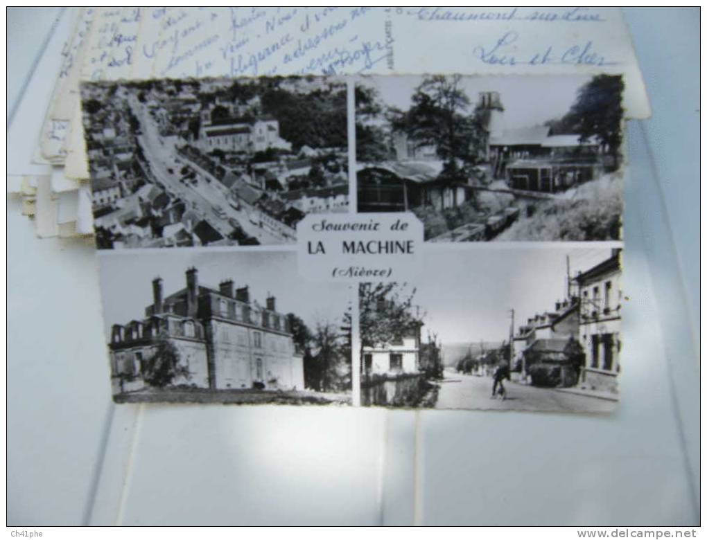 SOUVENIR DE LA MACHINE  4 VUES MINE / VUE AERIENNE / CHATEAU ET RUE ANIMEE - La Machine