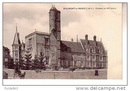 CPA.   BEAUMONT-LA-RONCE.      Chateau Du XVè Siècle.   1900/03.  (animée) - Beaumont-la-Ronce