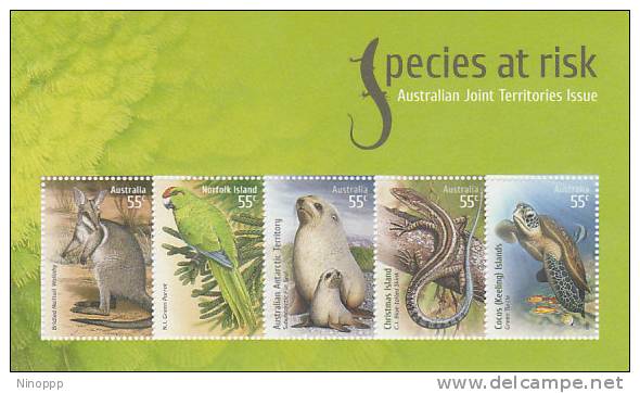 Australia-2009 Species At Risk Souvenir Sheet MNH - Volledige & Onvolledige Vellen
