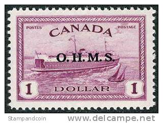 Canada O10 SUPERB Mint Never Hinged $1 Official From 1949-50 - Aufdrucksausgaben