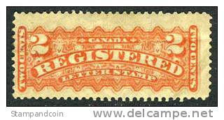 Canada F1 Mint Hinged 2c Registration From 1875-88 - Registration & Officially Sealed