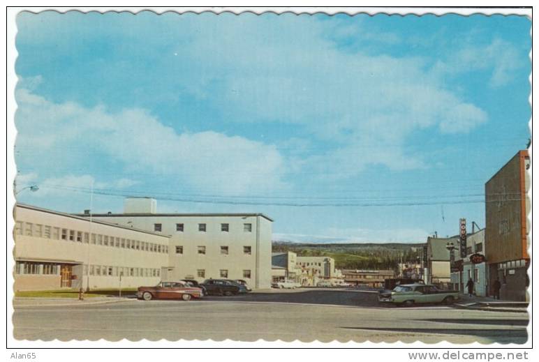 Main Street, Whitehorse Yukon Territory Canada, Stores C1950s Autos On Vintage Postcard - Yukon