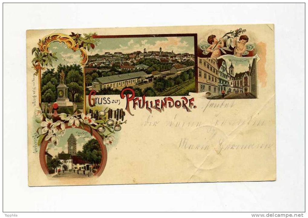 1901  Dt. Reich Altes Farblitho Gruss Aus Pfullendorf Gelaufen - Pfullendorf