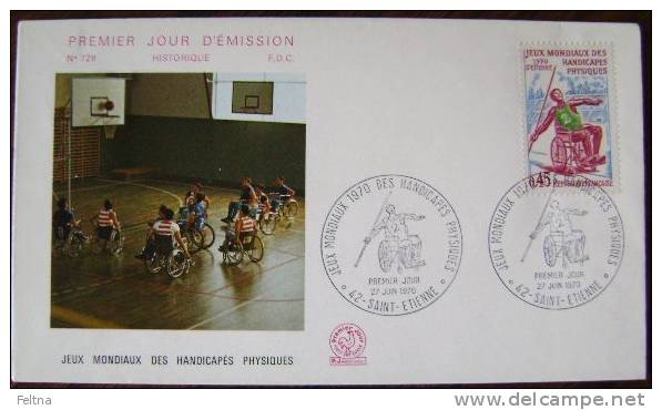 1970 FRANCE FDC WORLD SPORT GAMES FOR HANDICAPE PERSONS INVALID - Handicaps