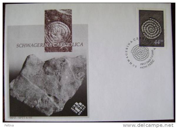 1993 SLOVENIA FDC FOSSIL SCHWAGERINA CARNIOLICA - Fossiles