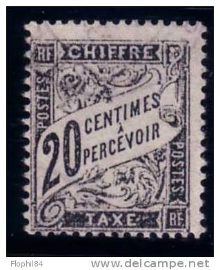 TAXE-N°17 - 20 C NOIR BANDEROLE - COTE 150€ - TRES FRAIS -OBLITERATION LEGERE - 1859-1959 Used