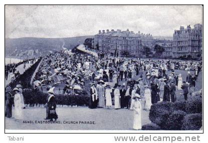 England, Eastbourne.Church Parade. Old Postcard. - Eastbourne