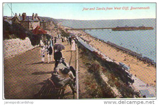 DORSET (was Hampshire) - PIER & SANDS From West Cliff  - ANIMATED - BOURNEMOUTH - Bournemouth (depuis 1972)