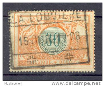 Belgium Chemin De Fer Railway Deluxe Chemin De Fer LA LOUVIERE 1908 Square Cancel !! - Sonstige & Ohne Zuordnung