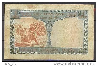 Cambodge-Laos-Viêtnam  Une Piastre De 1954 Non Daté  N° N 37 - Cambodia