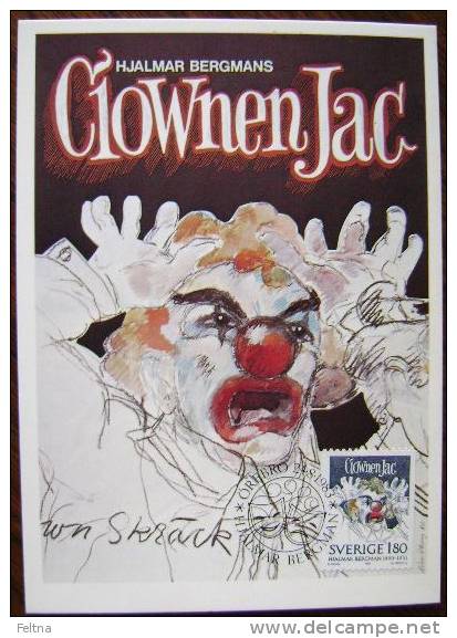 1983 SWEDEN MAXIMUM CARD WITH CLOWN - Carnival