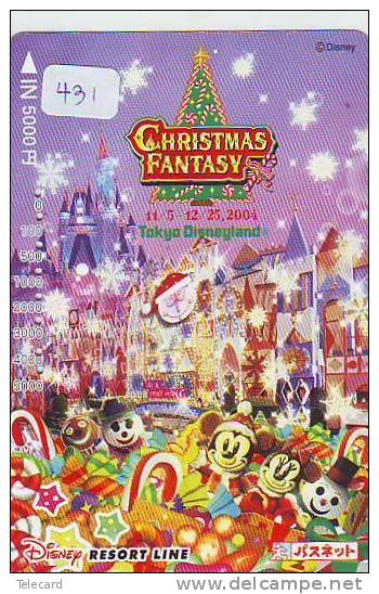 DISNEY Prepaidcard Japan (431)  *   Prepaid Karte Japan * Carte Prepayee Japon * CHRISTMAS * NOEL - Disney