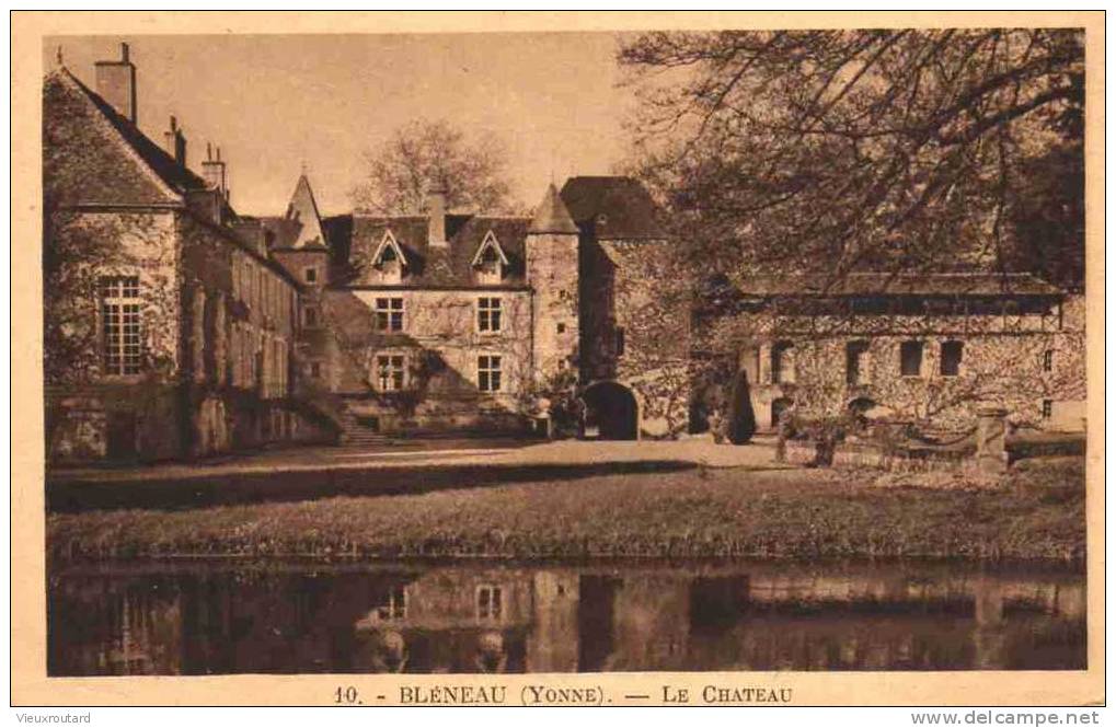 CPA. BLENEAU. LE CHATEAU. DATEE 1951. - Bleneau