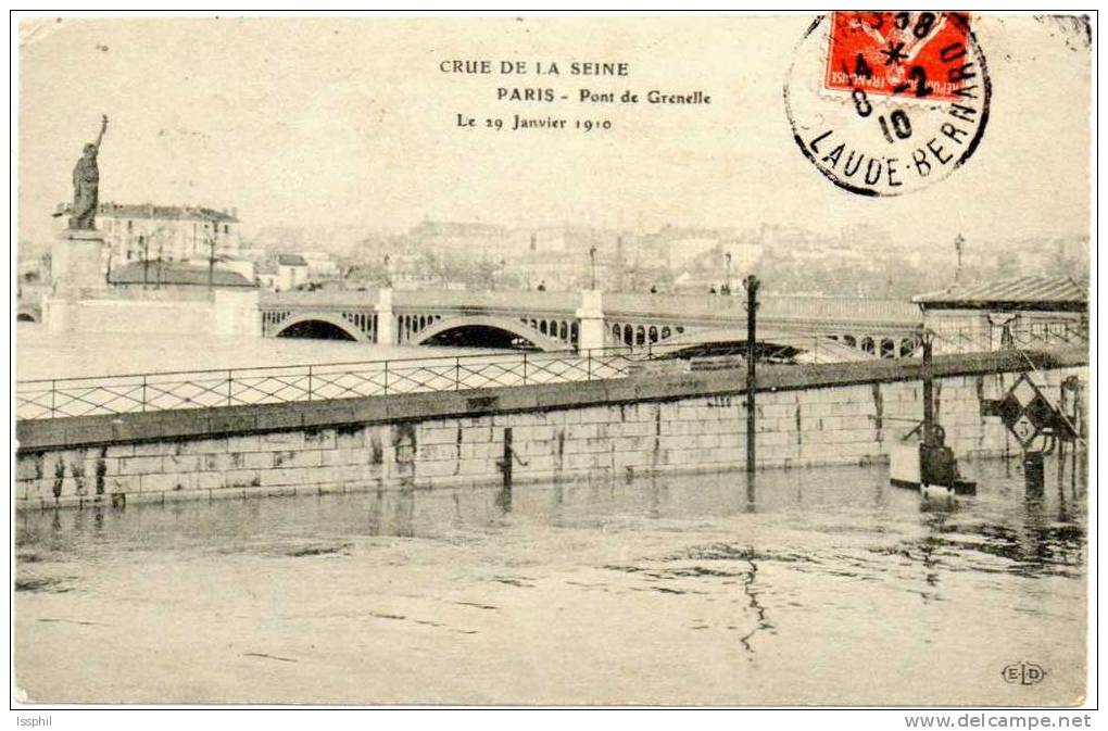 Crue De La Seine - Paris - Pont De Grenelle - Le 29 Janvier 1910 - Arrondissement: 15