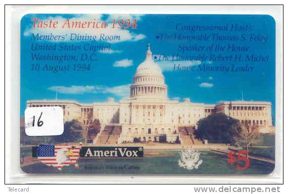 USA (16) Telefonkarte - Telecarte AMERIVOX - NOT USED -  PHONECARD USA - EAGLE - BIRD - Amerivox