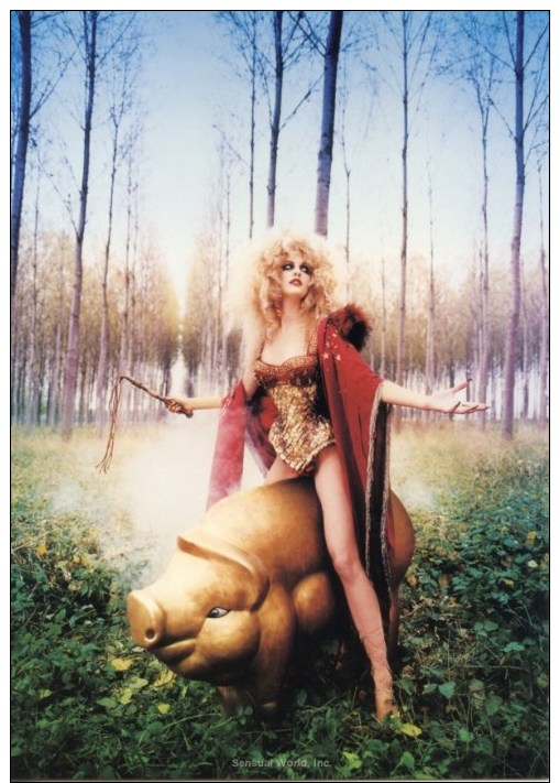 Sexy LONG LEGS Girl Corset Pig Postcard David LaChapelle Hunting For Truffles - 02742 - Fashion