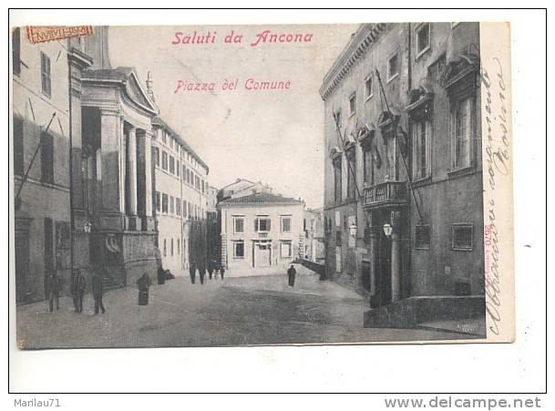 Marche ANCONA Piazza Del Comune 1904 Viaggiata - Ancona