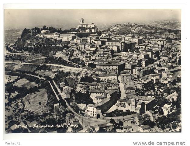 Marche FERMO Ascoli Piceno Panorama Dall'aereo 1955 Viaggiata - Fermo