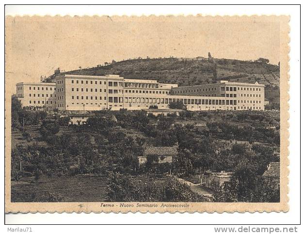 Marche FERMO Ascoli Piceno Seminario 1957 Viaggiata - Fermo