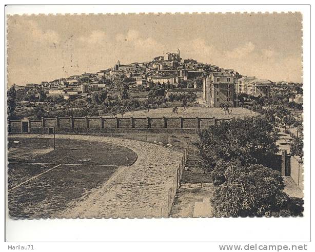 Marche FERMO Ascoli Piceno Panorama CAMPO SPORTIVO STADIO 1956 Viaggiata - Fermo