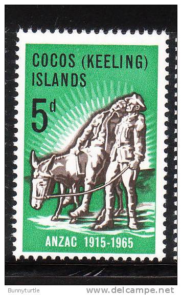 Cocos Islands 1965 ANZAC Issue Simpson & His Donkey MLH - Cocos (Keeling) Islands