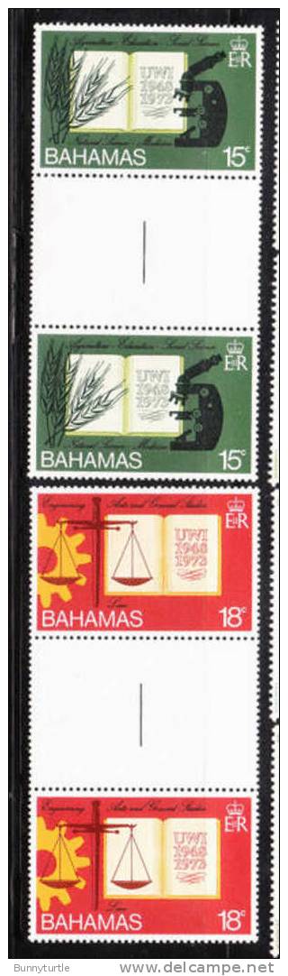 Bahamas 1974 University Of West Indies 25th Anniversary Gutter Pair MNH - Bahamas (1973-...)