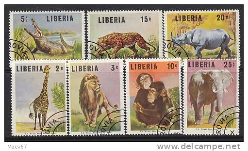 Liberia 451-7  (o)  FAUNA  WILD ANIMALS - Liberia