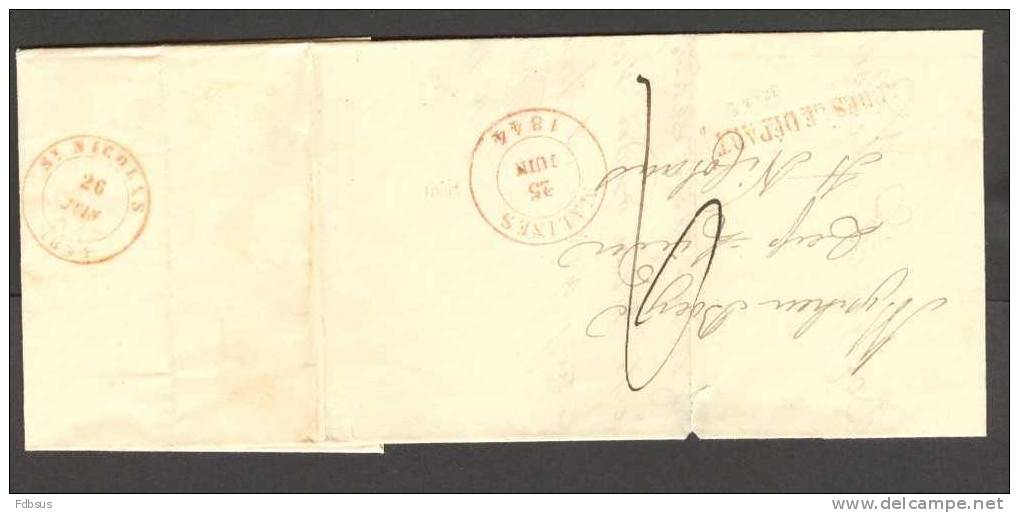 1844 KLEINE BRIEF VAN MALINES NAAR BOEYE ST NICOLAS - ZIE STEMPELS - 1830-1849 (Belgique Indépendante)