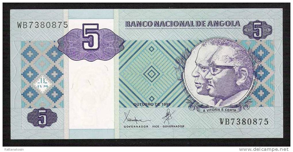 ANGOLA P144   5   KWANZAS  1999   #WB     UNC. - Angola