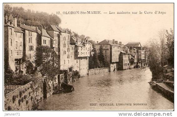 Oloron Sainte-Marie. Les Maisons Sur Le Gave D'Aspe - Oloron Sainte Marie