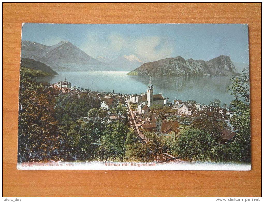 VITZNAU MIT BÜRGENSTOCK / Anno 1907 ( Zie Foto Details ) !! - Vitznau