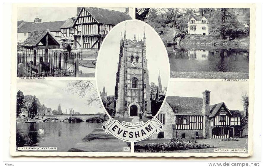 UK439 : EVESHAM : 4 -picture Postcard - Autres & Non Classés