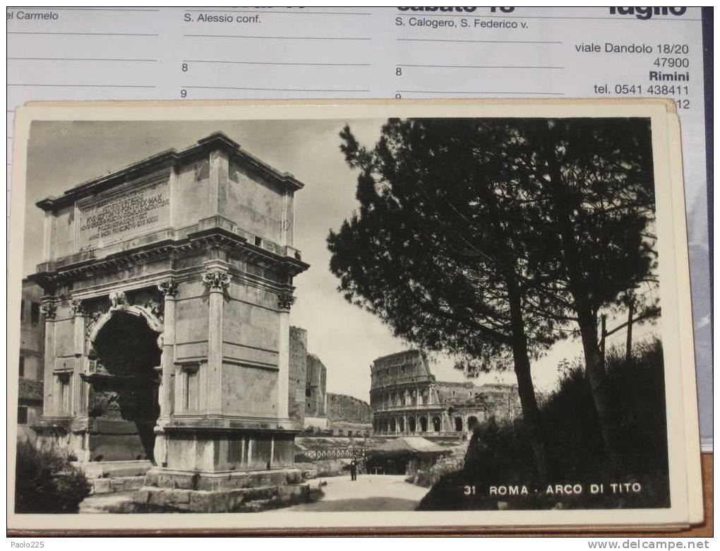 ROMA Colosseo E Arco Di Tito Piccola BN NV - Coliseo