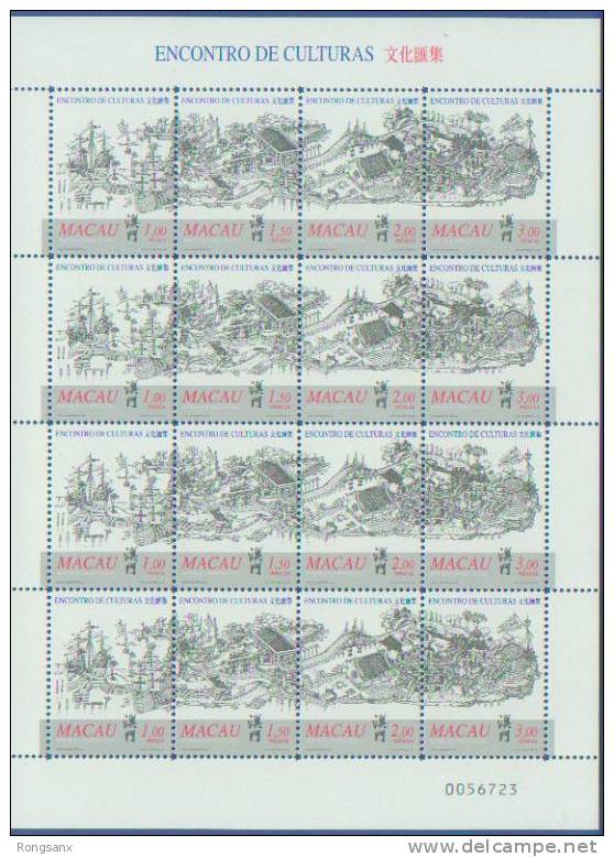 1999 MACAO Cultures SHEETLET OF 4 SETS - Blocks & Kleinbögen