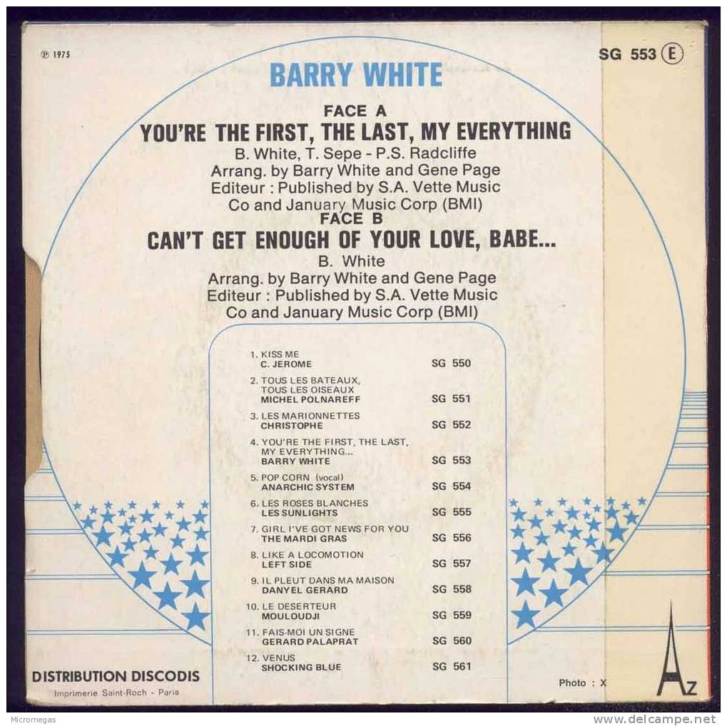 45T Baeey White - Soul - R&B