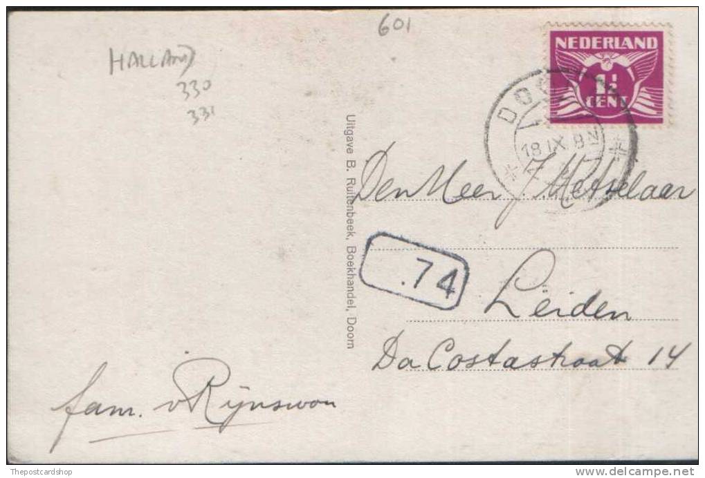 ACHTER SCHOONOORD DOORN UTRECHT Netherlands DIVIDED BACK HOLLAND USED BRIEFKAART - Doorn