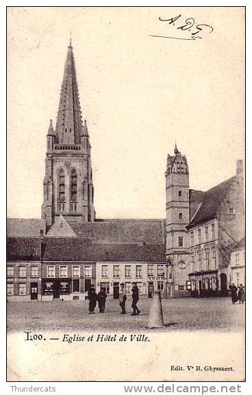 LOO LO EGLISE ET HOTEL DE VILLE EDIT V B GHYSSAERT - Lo-Reninge