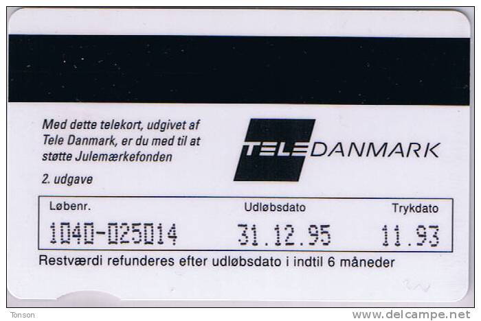 Denmark, KS 021b, Christmas 1993, Mint 20 Kr, Only 10.000 Issued. 2 Scans. - Denmark