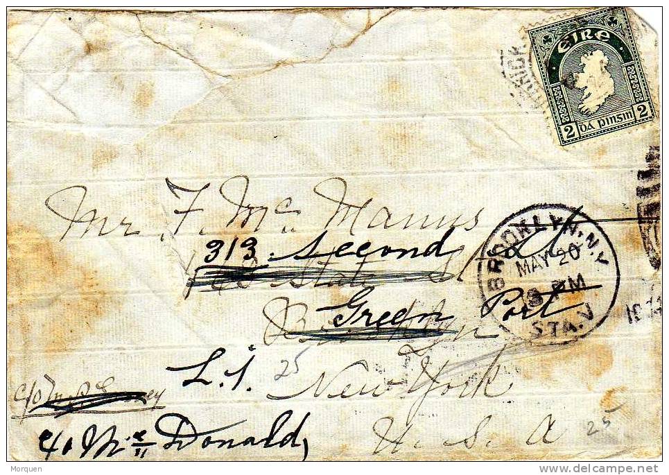 Carta GARRICH (Irlanda) 1924.  REEXPEDIDA To USA - Cartas