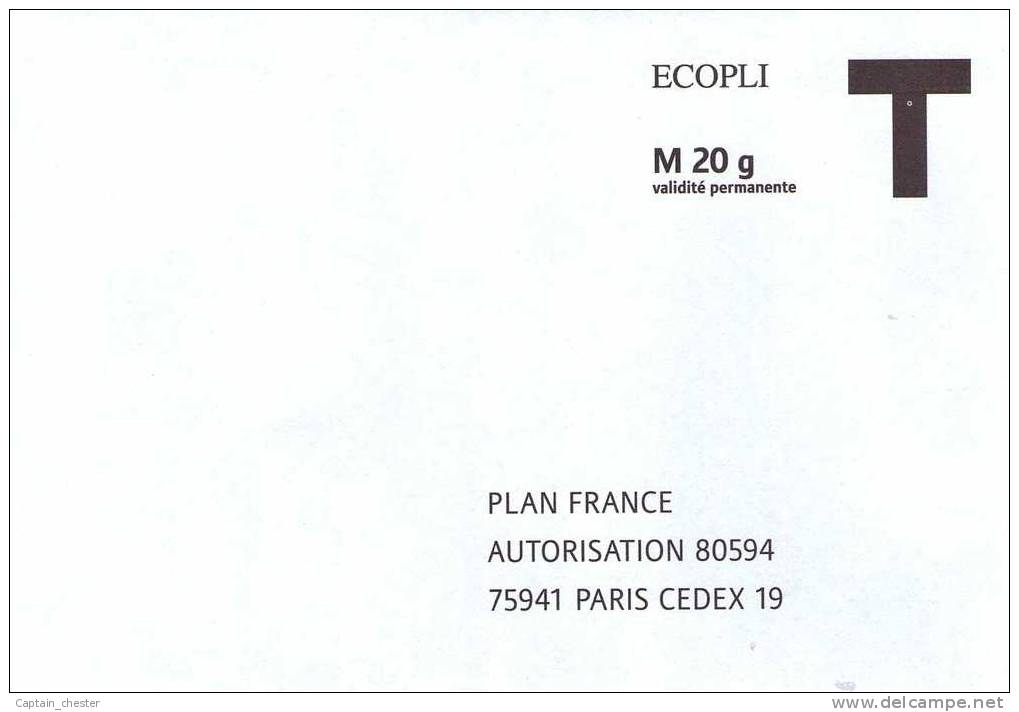 Enveloppe Reponse T " PLAN FRANCE " - Karten/Antwortumschläge T